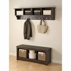 Prepac™ Wide Hanging Entryway Shelf, 60" X 11.5", Espresso -Outlet Shelving for Your Workspace Store unnamed file 552