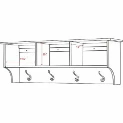Prepac™ Sonoma Entryway Cubbie Shelf, 48" X 11.5", Black (BEC-4816) -Outlet Shelving for Your Workspace Store unnamed file 568