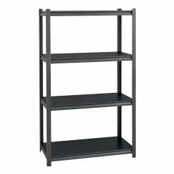 Iron Horse 3200 Concealed Rivet 4-Shelf Metal Stand Alone Shelving Unit, 36" W, Gray (20995)