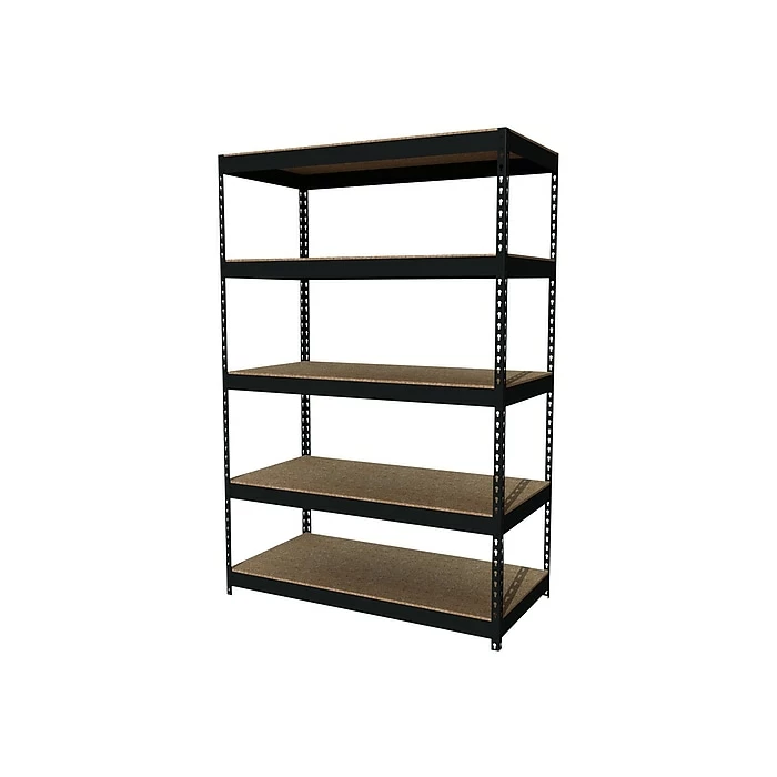 Iron Horse 3800 Lb. Rivet Series 5-Shelf Metal Unit, 48"W, Black (19453) 4 Iron Horse 3800 Lb. Rivet Series 5-Shelf Metal Unit, 48"W, Black (19453) - Image 2