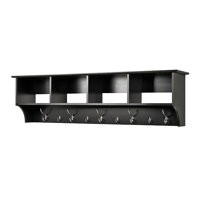 Prepac™ Wide Hanging Entryway Shelf, 60" X 11.5", Black 3 Prepac™ Wide Hanging Entryway Shelf, 60" X 11.5", Black