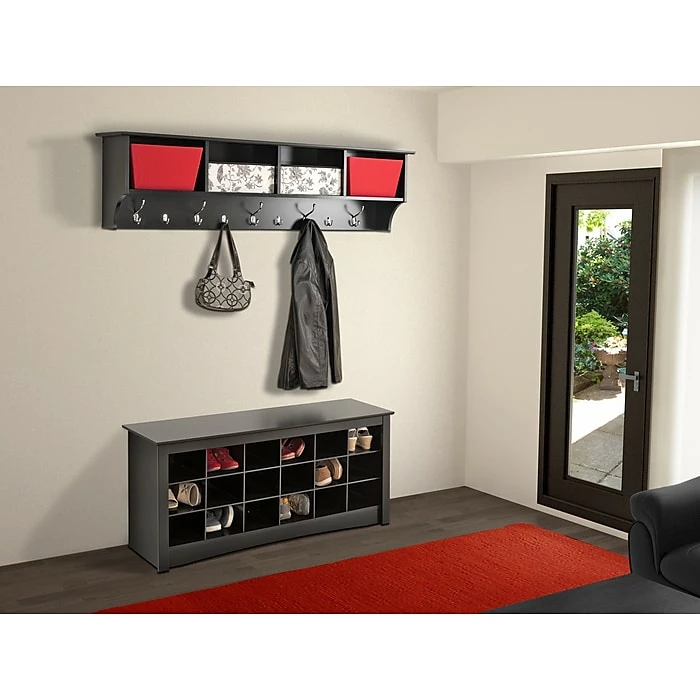 Prepac™ Wide Hanging Entryway Shelf, 60" X 11.5", Black 4 Prepac™ Wide Hanging Entryway Shelf, 60" X 11.5", Black - Image 2