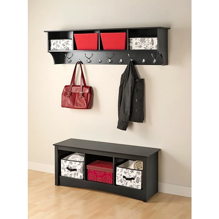 Prepac™ Wide Hanging Entryway Shelf, 60" X 11.5", Black 6 Prepac™ Wide Hanging Entryway Shelf, 60" X 11.5", Black - Image 4