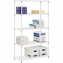 Honey-Can-Do 5-Tier 800 Lb. Capacity Shelving Unit, White (SHF-09363)
