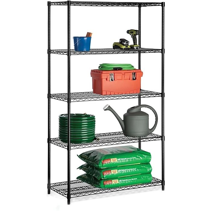 Honey-Can-Do Honey Can Do 5-Tier 800 Lb. Capacity Shelving Unit, Black (SHF-01440) 3 Honey-Can-Do Honey Can Do 5-Tier 800 Lb. Capacity Shelving Unit, Black (SHF-01440)