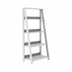 Walker Edison 55" Wood Ladder Bookshelf - White (SPS55LDWH)