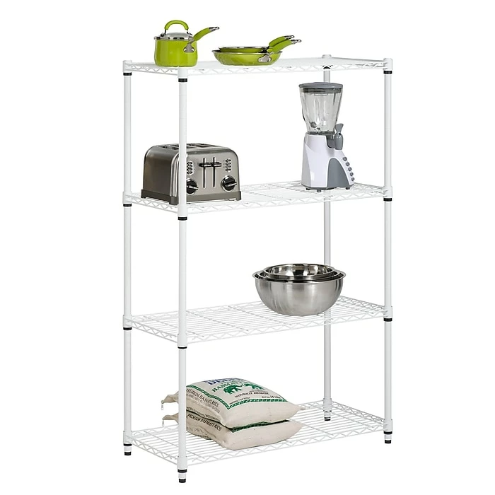 Honey-Can-Do 4-Tier Heavy-Duty Adjustable Shelving Unit With 250-lb Weight Capacity, 14"W, White (SHF-09440) 3 Honey-Can-Do 4-Tier Heavy-Duty Adjustable Shelving Unit With 250-lb Weight Capacity, 14"W, White (SHF-09440)