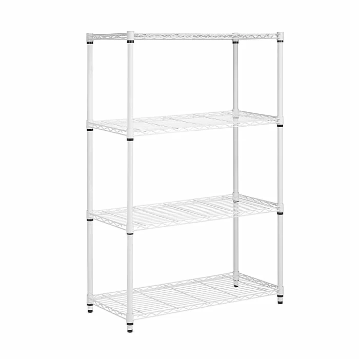 Honey-Can-Do 4-Tier Heavy-Duty Adjustable Shelving Unit With 250-lb Weight Capacity, 14"W, White (SHF-09440) 4 Honey-Can-Do 4-Tier Heavy-Duty Adjustable Shelving Unit With 250-lb Weight Capacity, 14"W, White (SHF-09440) - Image 2