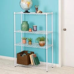 Honey-Can-Do 4-Tier Heavy-Duty Adjustable Shelving Unit With 250-lb Weight Capacity, 14"W, White (SHF-09440) 12 Honey-Can-Do 4-Tier Heavy-Duty Adjustable Shelving Unit With 250-lb Weight Capacity, 14"W, White (SHF-09440) -Outlet Shelving for Your Workspace Store unnamed file 608