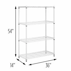 Honey-Can-Do 4-Tier Heavy-Duty Adjustable Shelving Unit With 250-lb Weight Capacity, 14"W, White (SHF-09440) 14 Honey-Can-Do 4-Tier Heavy-Duty Adjustable Shelving Unit With 250-lb Weight Capacity, 14"W, White (SHF-09440) -Outlet Shelving for Your Workspace Store unnamed file 610