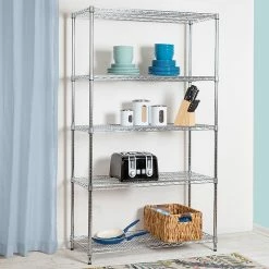Honey-Can-Do 5-Tier Heavy-Duty Adjustable Shelving Unit With 800-lb Shelf Capacity, 18"W, Chrome (SHF-01441) -Outlet Shelving for Your Workspace Store unnamed file 619