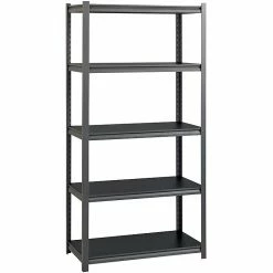 Iron Horse 3200 Concealed Rivet 5-Shelf Metal Stand Alone Shelving Unit, 36" W, Gray (20996)