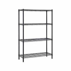 Whalen 4-Shelf Wire Unit, 36"W, Black (WS143654-4B)