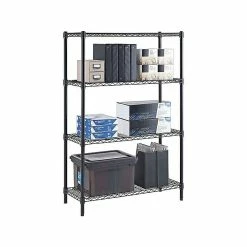 Whalen 4-Shelf Wire Unit, 36"W, Black (WS143654-4B) -Outlet Shelving for Your Workspace Store unnamed file 648