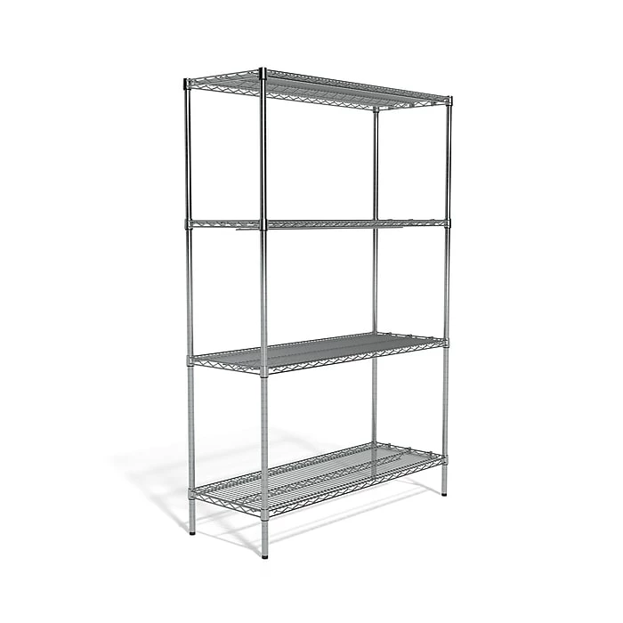 Coastwide Professional™ 4-Shelf Wire Unit, 48"W, Chrome (CW25477) 3 Coastwide Professional™ 4-Shelf Wire Unit, 48"W, Chrome (CW25477)