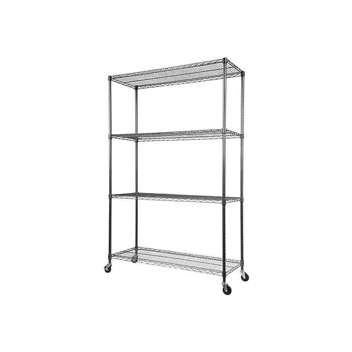 Alera Complete 4-Shelf Metal Unit, 48"W, Anthracite Black (ALESW604818BA) 4 Alera Complete 4-Shelf Metal Unit, 48"W, Anthracite Black (ALESW604818BA) - Image 2
