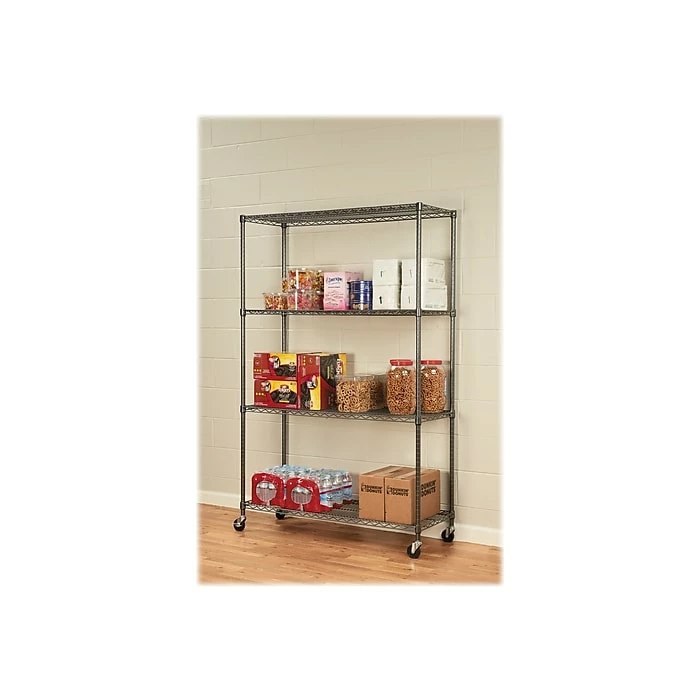 Alera Complete 4-Shelf Metal Unit, 48"W, Anthracite Black (ALESW604818BA) 8 Alera Complete 4-Shelf Metal Unit, 48"W, Anthracite Black (ALESW604818BA) - Image 6