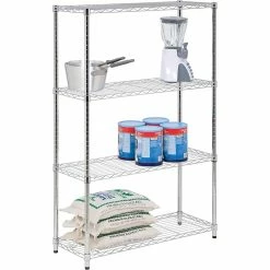Honey-Can-Do Honey-Can Do 4-Tier 250lb. Capacity Shelving Unit, Chrome (SHF-09437)