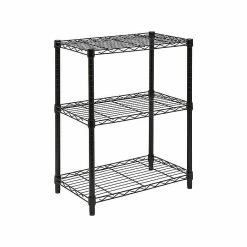 Honey-Can-Do 3-Shelf Metal Unit, 24", Black (SHF-01905)