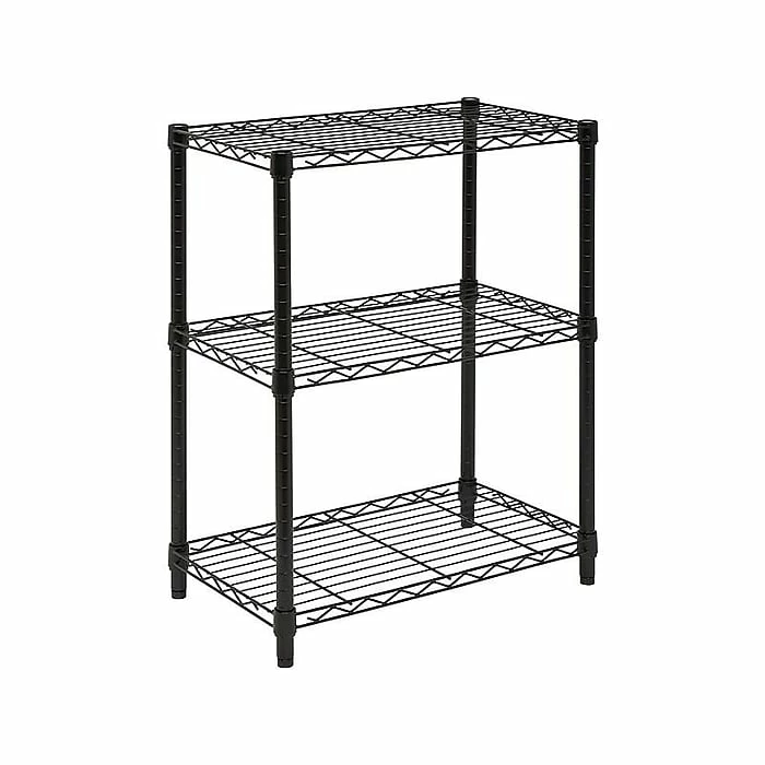 Honey-Can-Do 3-Shelf Metal Unit, 24", Black (SHF-01905) 3 Honey-Can-Do 3-Shelf Metal Unit, 24", Black (SHF-01905)