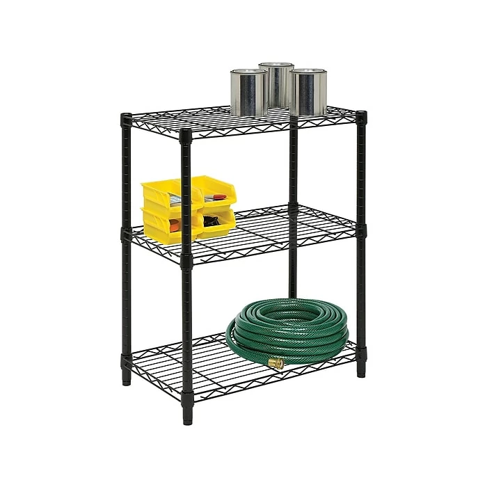 Honey-Can-Do 3-Shelf Metal Unit, 24", Black (SHF-01905) 4 Honey-Can-Do 3-Shelf Metal Unit, 24", Black (SHF-01905) - Image 2
