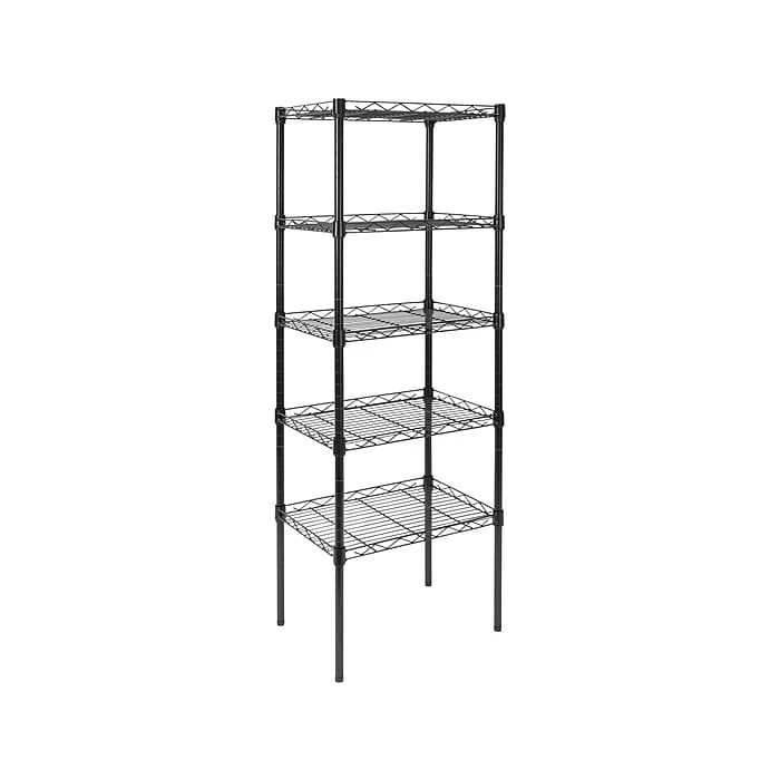 Mount-It! 5-Tier Metal Shelving Unit, 17", Black (MI-7861) 3 Mount-It! 5-Tier Metal Shelving Unit, 17", Black (MI-7861)