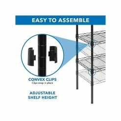 Mount-It! 5-Tier Metal Shelving Unit, 17", Black (MI-7861) 12 Mount-It! 5-Tier Metal Shelving Unit, 17", Black (MI-7861) -Outlet Shelving for Your Workspace Store unnamed file 677