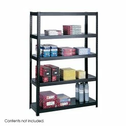 Safco 5-Shelf Steel Unit, 48.13", Black (5246BL)