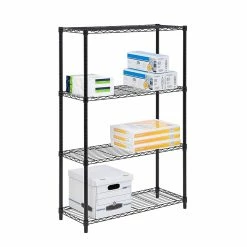 Honey-Can-Do 4-Tier Shelving Unit, Black (SHF-03936)