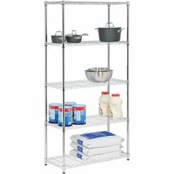Honey-Can-Do Honey Can Do 5-Tier 350 Lb. Capacity Shelving Unit, Chrome