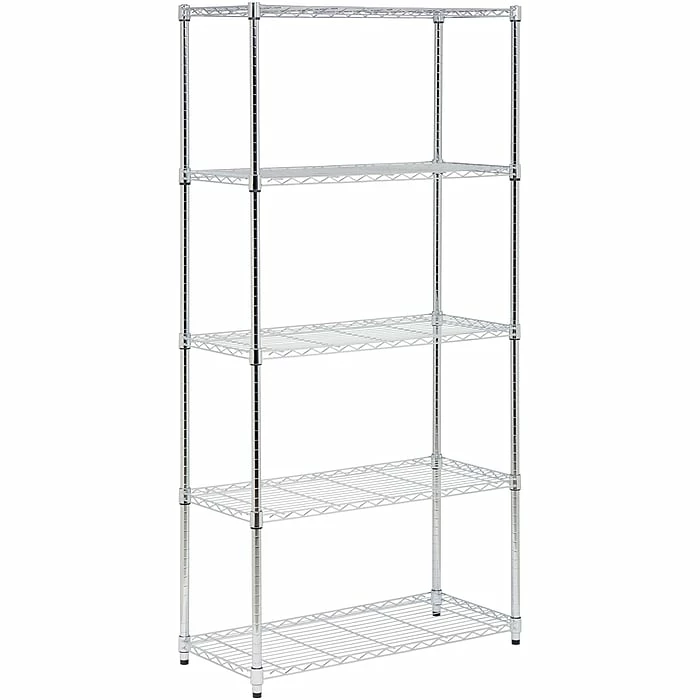Honey-Can-Do Honey Can Do 5-Tier 350 Lb. Capacity Shelving Unit, Chrome 4 Honey-Can-Do Honey Can Do 5-Tier 350 Lb. Capacity Shelving Unit, Chrome - Image 2