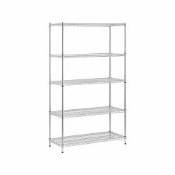 Honey-Can-Do 5-Shelf Unit, 42"W, Chrome (SHF-01441)