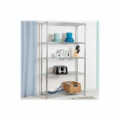 Honey-Can-Do 5-Shelf Unit, 42"W, Chrome (SHF-01441) -Outlet Shelving for Your Workspace Store unnamed file 711