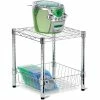 Honey-Can-Do Urban Table With Storage Basket, Chrome (SHF-09400)