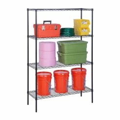 Honey-Can-Do 4-Tier Shelving, Black (SHF-05225)