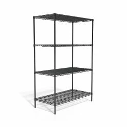 Coastwide Professional™ 4-Shelf Wire Unit, 48"W, Black (CW25476)