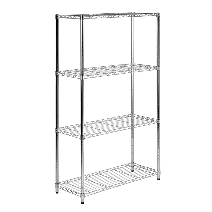 Honey-Can-Do Honey Can Do 4-Tier Commercial Grade Adjustable Storage Shelves, Steel, 36" W, Chrome (SHF-01456) 5 Honey-Can-Do Honey Can Do 4-Tier Commercial Grade Adjustable Storage Shelves, Steel, 36" W, Chrome (SHF-01456) - Image 3
