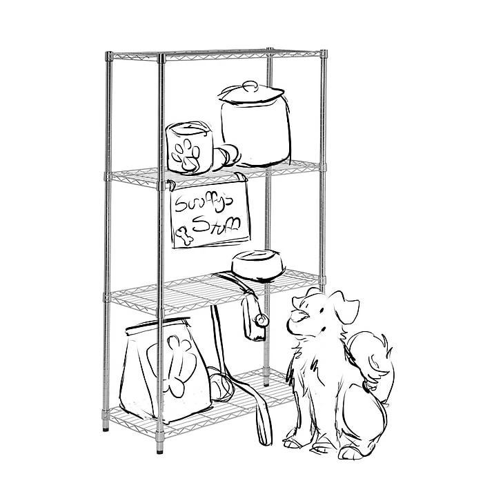 Honey-Can-Do Honey Can Do 4-Tier Commercial Grade Adjustable Storage Shelves, Steel, 36" W, Chrome (SHF-01456) 7 Honey-Can-Do Honey Can Do 4-Tier Commercial Grade Adjustable Storage Shelves, Steel, 36" W, Chrome (SHF-01456) - Image 5