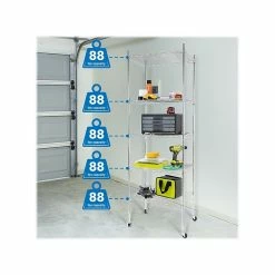 Mount-It! 5-Tier Metal Shelving Unit With Wheels, 24", Silver (MI-7862) 14 Mount-It! 5-Tier Metal Shelving Unit With Wheels, 24", Silver (MI-7862) -Outlet Shelving for Your Workspace Store unnamed file 752