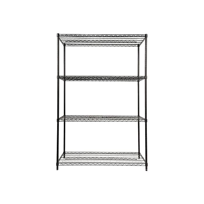 Alera Starter Kit 4-Shelf Metal Unit, 48"W, Black (ALESW504824BL) 3 Alera Starter Kit 4-Shelf Metal Unit, 48"W, Black (ALESW504824BL)