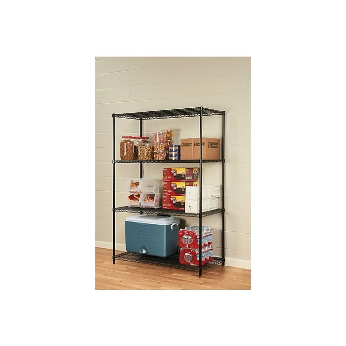 Alera Starter Kit 4-Shelf Metal Unit, 48"W, Black (ALESW504824BL) 8 Alera Starter Kit 4-Shelf Metal Unit, 48"W, Black (ALESW504824BL) - Image 6