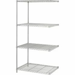 Safco Industrial 4-Shelf Metal Unit, 36", Metallic Gray (5289GR)