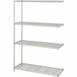 Safco Industrial 4-Shelf Metal Unit, 48.03", Metallic Gray (5292GR)