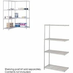 Safco Industrial 4-Shelf Metal Unit, 36", Metallic Gray (5286GR)