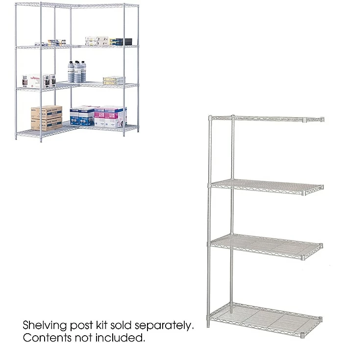 Safco Industrial 4-Shelf Metal Unit, 36", Metallic Gray (5286GR) 3 Safco Industrial 4-Shelf Metal Unit, 36", Metallic Gray (5286GR)