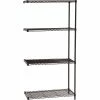 Safco Industrial 4-Shelf Wire Unit, 36", Black (5286BL)