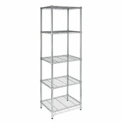 Honey-Can-Do 5-Tier Shelving Unit, 24"W, Chrome (SHF-01054) -Outlet Shelving for Your Workspace Store unnamed file 791