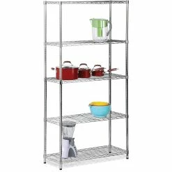 Honey-Can-Do Honey Can Do 5-Tier 200 Lb. Capacity Shelving Unit, Chrome