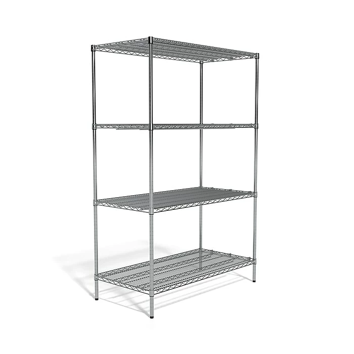 Coastwide Professional™ 4-Shelf Wire Unit, 48"W, Chrome (CW25474) 3 Coastwide Professional™ 4-Shelf Wire Unit, 48"W, Chrome (CW25474)