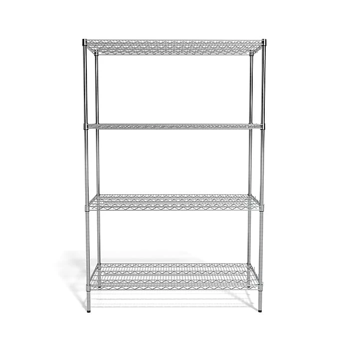 Coastwide Professional™ 4-Shelf Wire Unit, 48"W, Chrome (CW25474) 4 Coastwide Professional™ 4-Shelf Wire Unit, 48"W, Chrome (CW25474) - Image 2